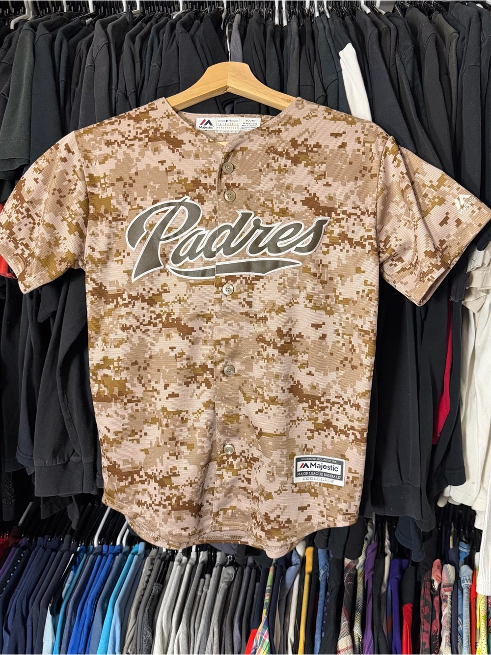 Majestic San Diego Padres Digital Camo Jersey Youth Medium Brown MLB Baseball